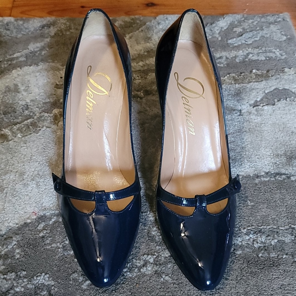 Genuine patent leather Delman pumps